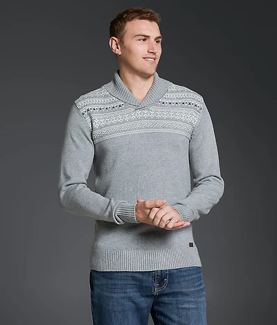 Striped Shawl Sweater