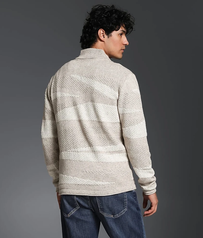 Striped Quarter Zip Sweater