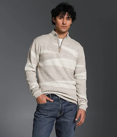 Striped Quarter Zip Sweater
