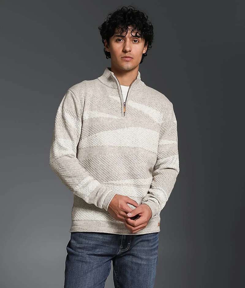 Striped Quarter Zip Sweater