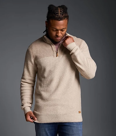 Textured Quarter Zip Sweater