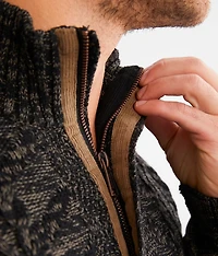 Cable Knit Quarter Zip Sweater