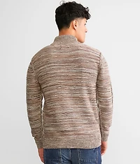 Mixed Yarn Henley Sweater