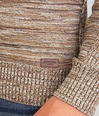 Mixed Yarn Henley Sweater