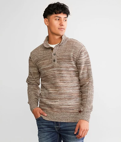 Mixed Yarn Henley Sweater