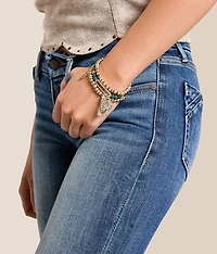 3 Pack Beaded Charm Stretch Bracelet Set