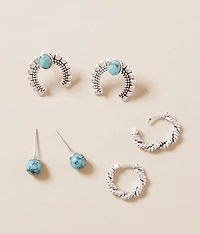 3 Pack Horseshoe Earring Set