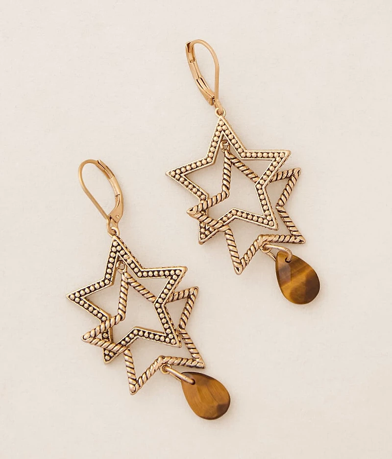 Double Star Drop Earring