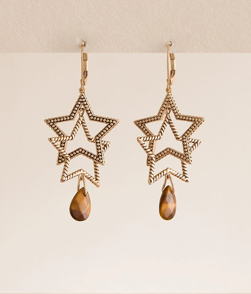 Double Star Drop Earring