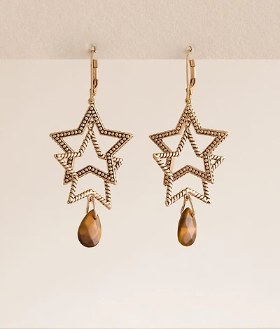 Double Star Drop Earring