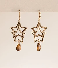 Double Star Drop Earring