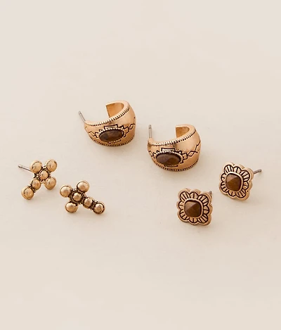 3 Pack Western Earring Set