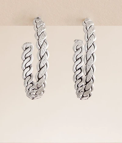 Textured Hoop Earring