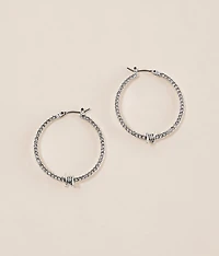 Pave Barb Wire Hoop Earring