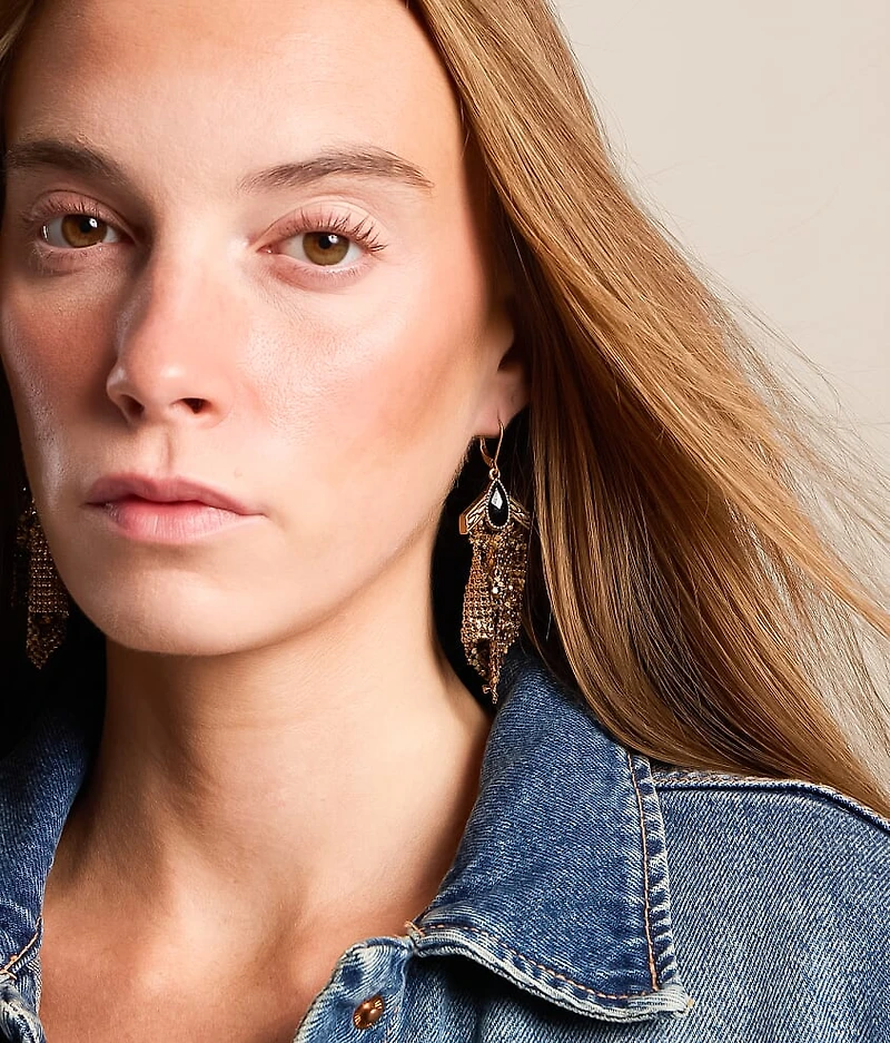 Metal Mesh Drop Earring