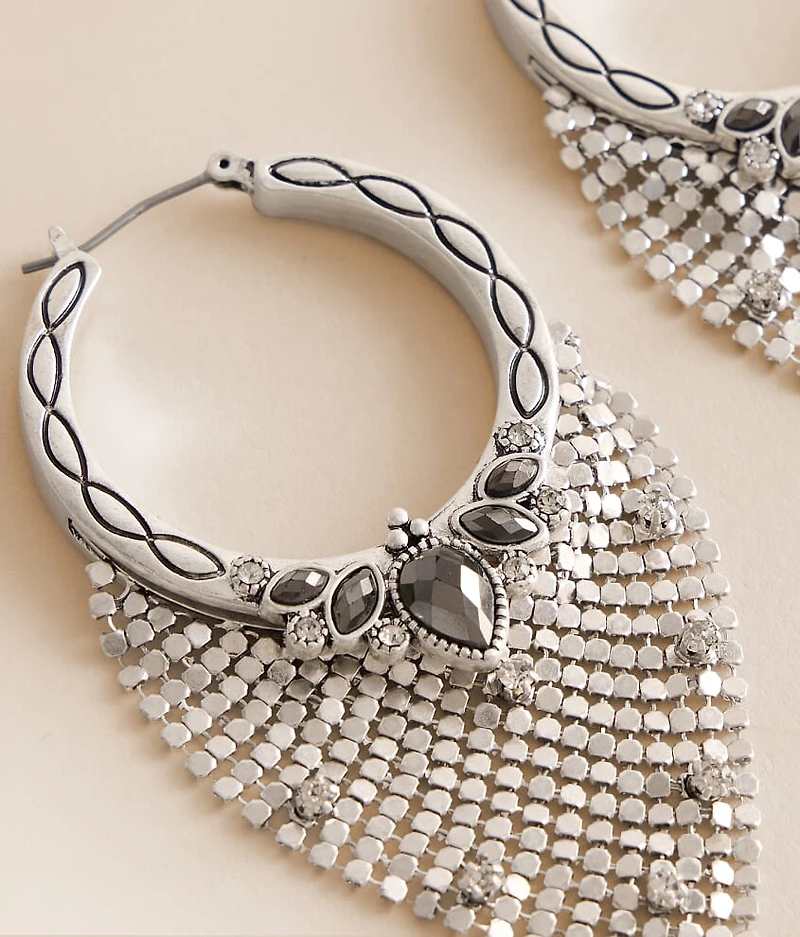Metal Mesh Hoop Earring