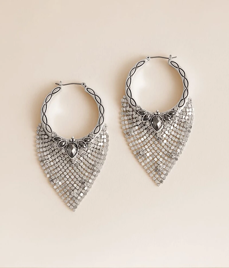 Metal Mesh Hoop Earring