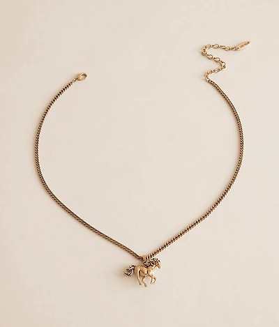 Pave Horse Necklace