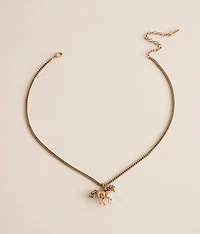 Pave Horse Necklace