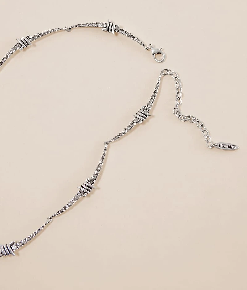 Pave Barb Wire Necklace