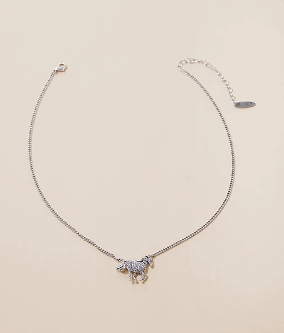 Pave Horse Necklace