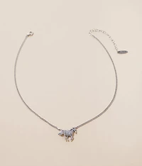 Pave Horse Necklace