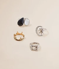 4 Pack Western Ring Set