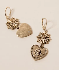 Double Heart Drop Earring