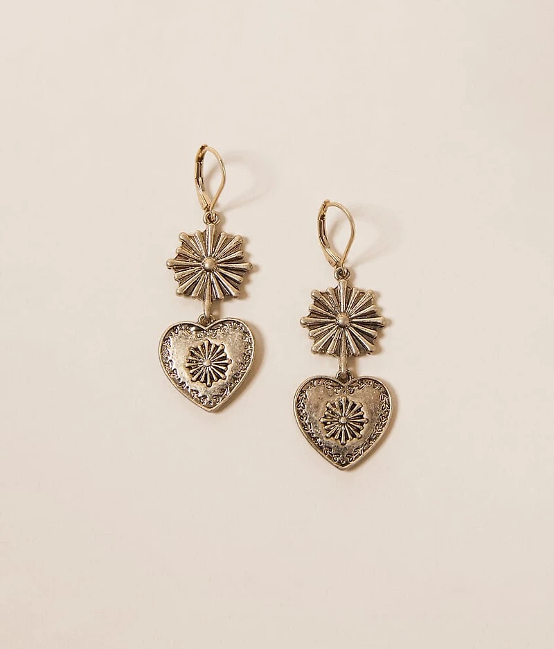 Double Heart Drop Earring