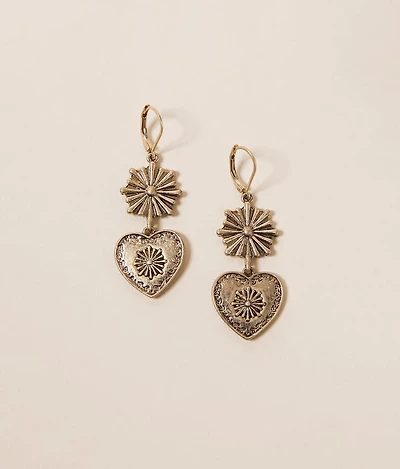 Double Heart Drop Earring