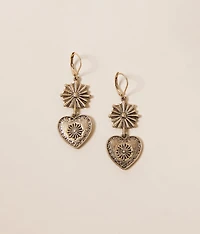 Double Heart Drop Earring