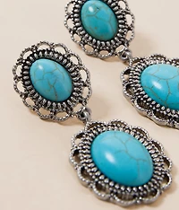 Double Turquoise Stone Earring