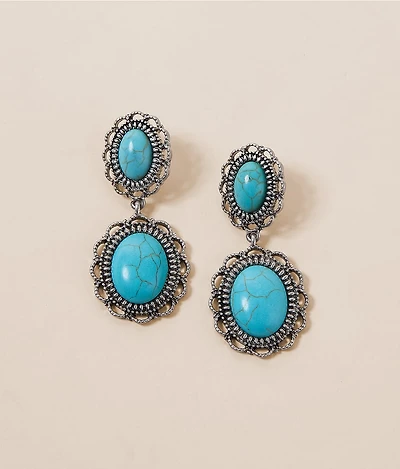 Double Turquoise Stone Earring