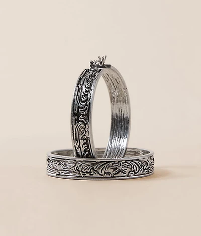 Engraved Hoop Earring
