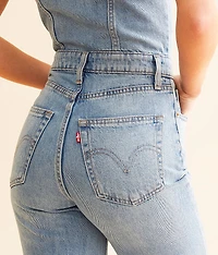 Premium Wide Leg Denim Jumpsuit