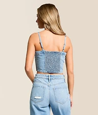 Premium Jadine Rhinestone Denim Tank Top