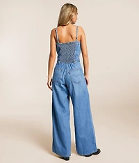 Bustier Denim Jumpsuit