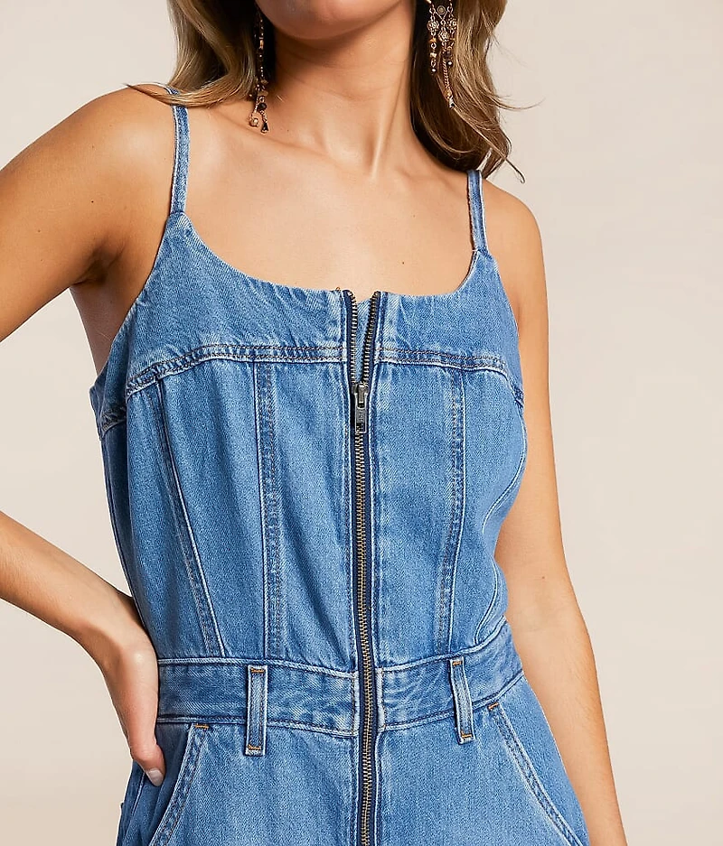 Bustier Denim Jumpsuit