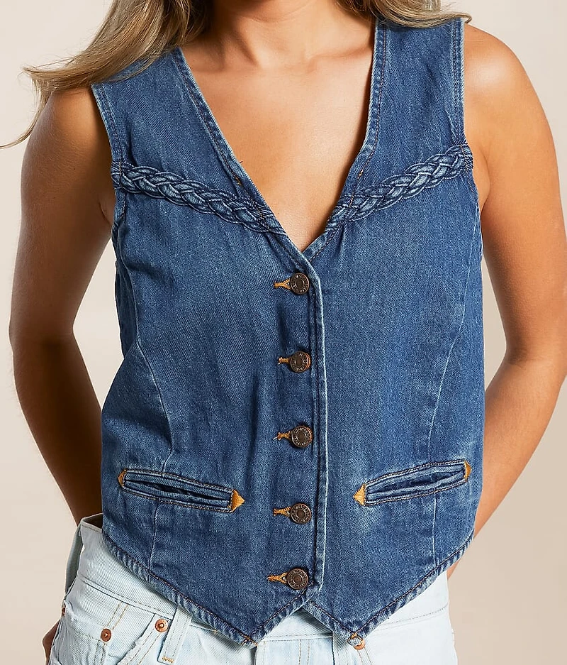 Premium Braided Denim Vest