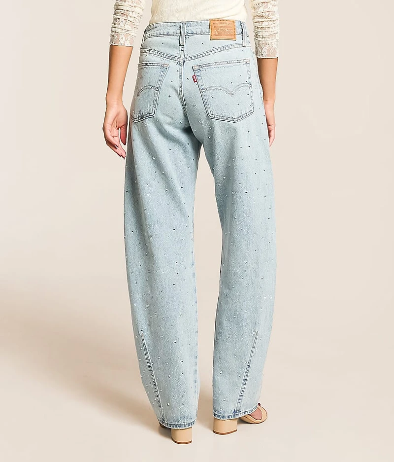 Premium Baggy Dad Barrel Rhinestone Jean
