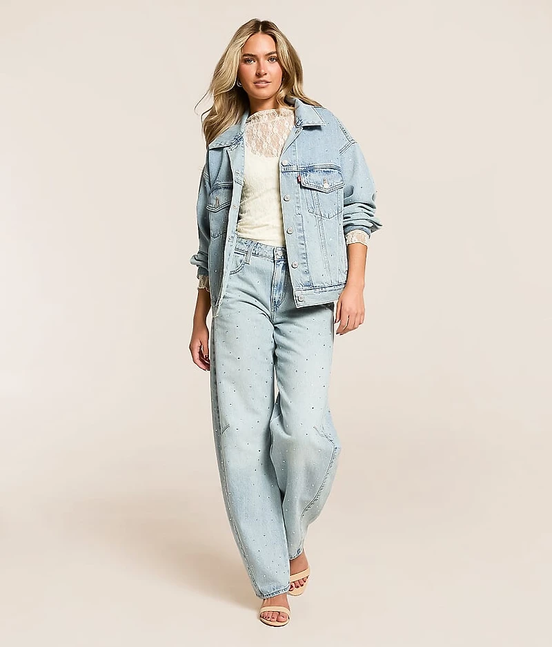 Premium Baggy Dad Barrel Rhinestone Jean