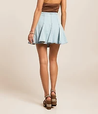 Godet Denim Mini Skirt