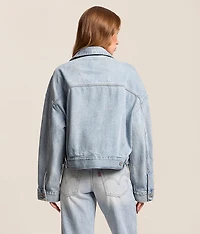 Premium Loose Cropped Trucker Jacket