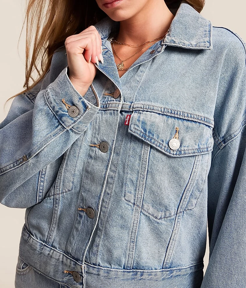 Premium Loose Cropped Trucker Jacket