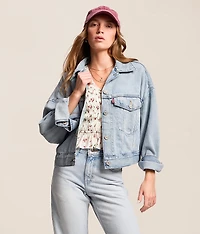 Premium Loose Cropped Trucker Jacket