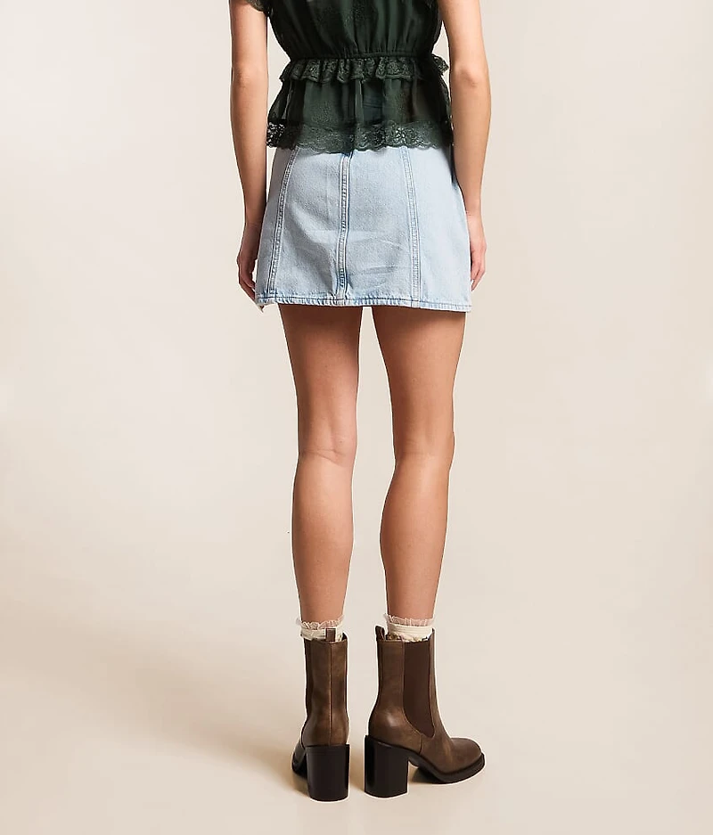 Seamed Icon Denim Mini Skirt