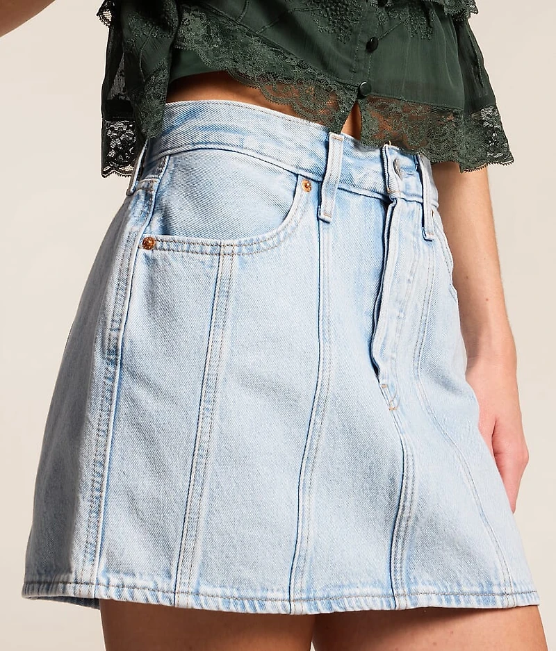 Seamed Icon Denim Mini Skirt