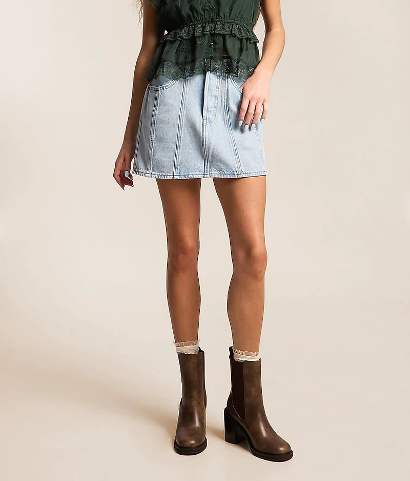 Seamed Icon Denim Mini Skirt