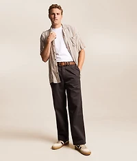 Loose Straight Pleated Work Chino Pant