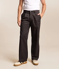 Loose Straight Pleated Work Chino Pant